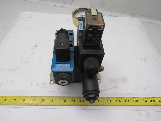 Rexroth 4WE6D60 4/2 Single Solenoid Regulated Valve Bank Manifold 110V Coil