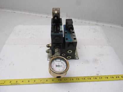 Rexroth 4WE6D60 4/2 Single Solenoid Regulated Valve Bank Manifold 110V Coil