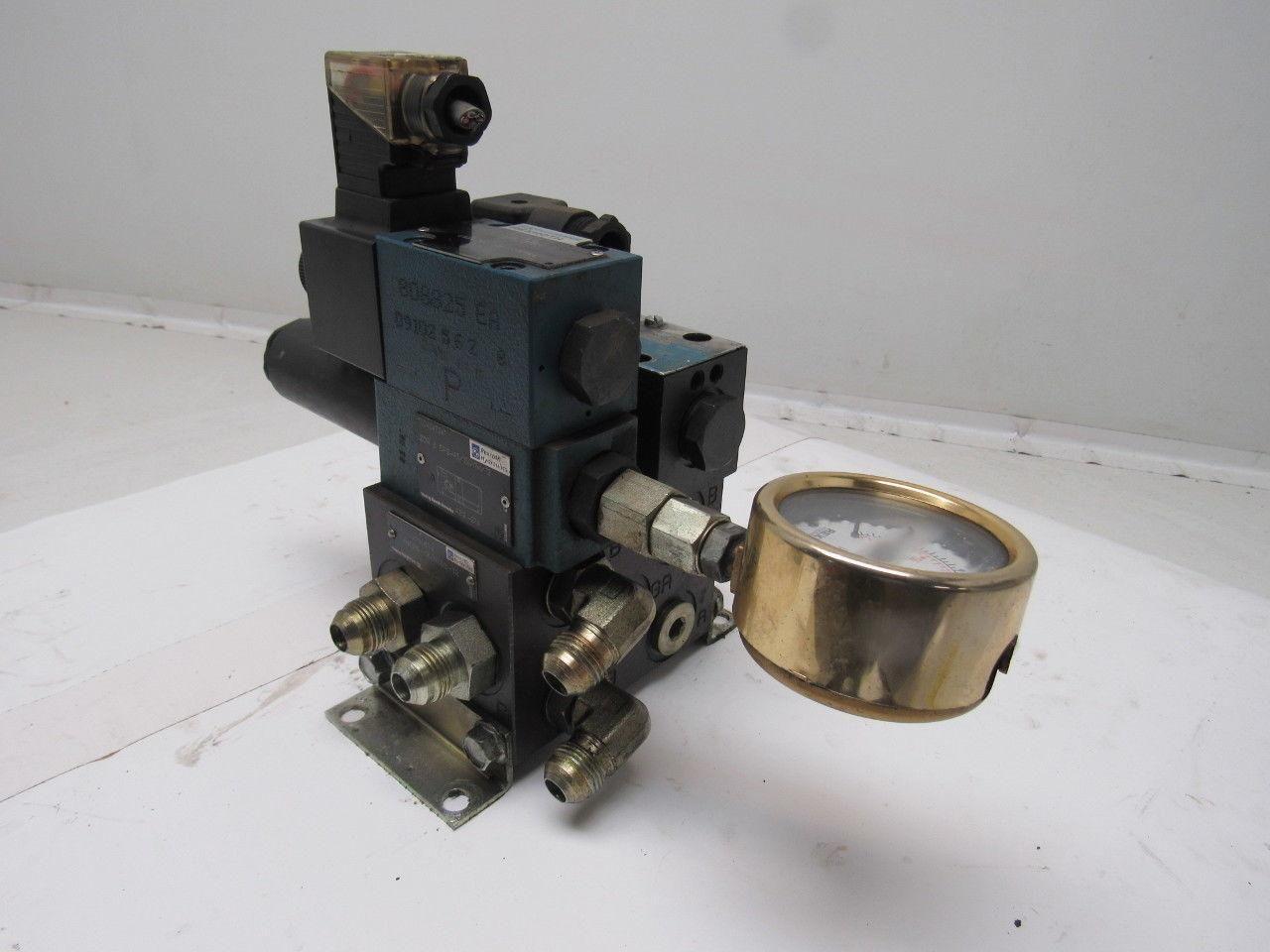 Rexroth 4WE6D60 4/2 Single Solenoid Regulated Valve Bank Manifold 110V Coil
