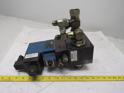 Rexroth 4WE10D33 4/2 Solenoid Operated Check W/ Manifold Assembly 110V Coil