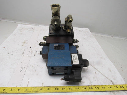 Rexroth 4WE10D33 4/2 Solenoid Operated Check W/ Manifold Assembly 110V Coil