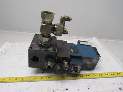 Rexroth 4WE10D33 4/2 Solenoid Operated Check W/ Manifold Assembly 110V Coil