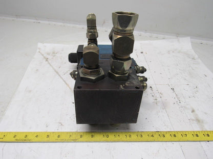 Rexroth 4WE10D33 4/2 Solenoid Operated Check W/ Manifold Assembly 110V Coil