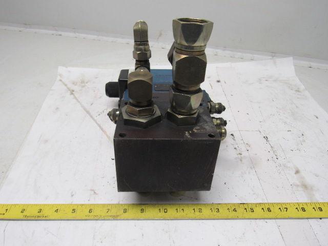 Rexroth 4WE10D33 4/2 Solenoid Operated Check W/ Manifold Assembly 110V Coil
