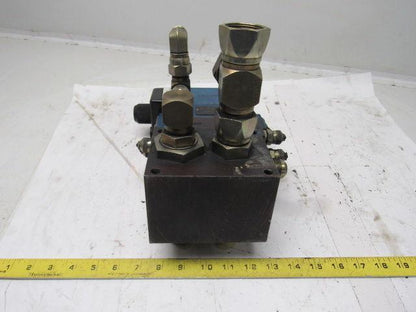 Rexroth 4WE10D33 4/2 Solenoid Operated Check W/ Manifold Assembly 110V Coil