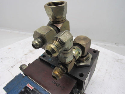 Rexroth 4WE10D33 4/2 Solenoid Operated Check W/ Manifold Assembly 110V Coil
