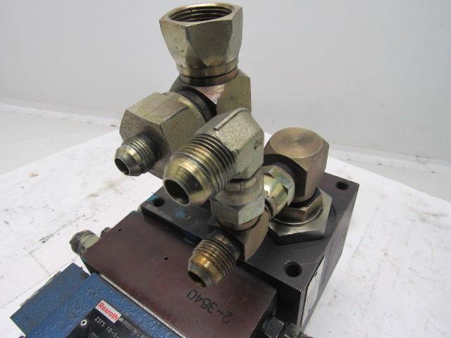 Rexroth 4WE10D33 4/2 Solenoid Operated Check W/ Manifold Assembly 110V Coil