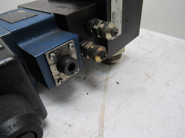 Rexroth 4WE10D33 4/2 Solenoid Operated Check W/ Manifold Assembly 110V Coil