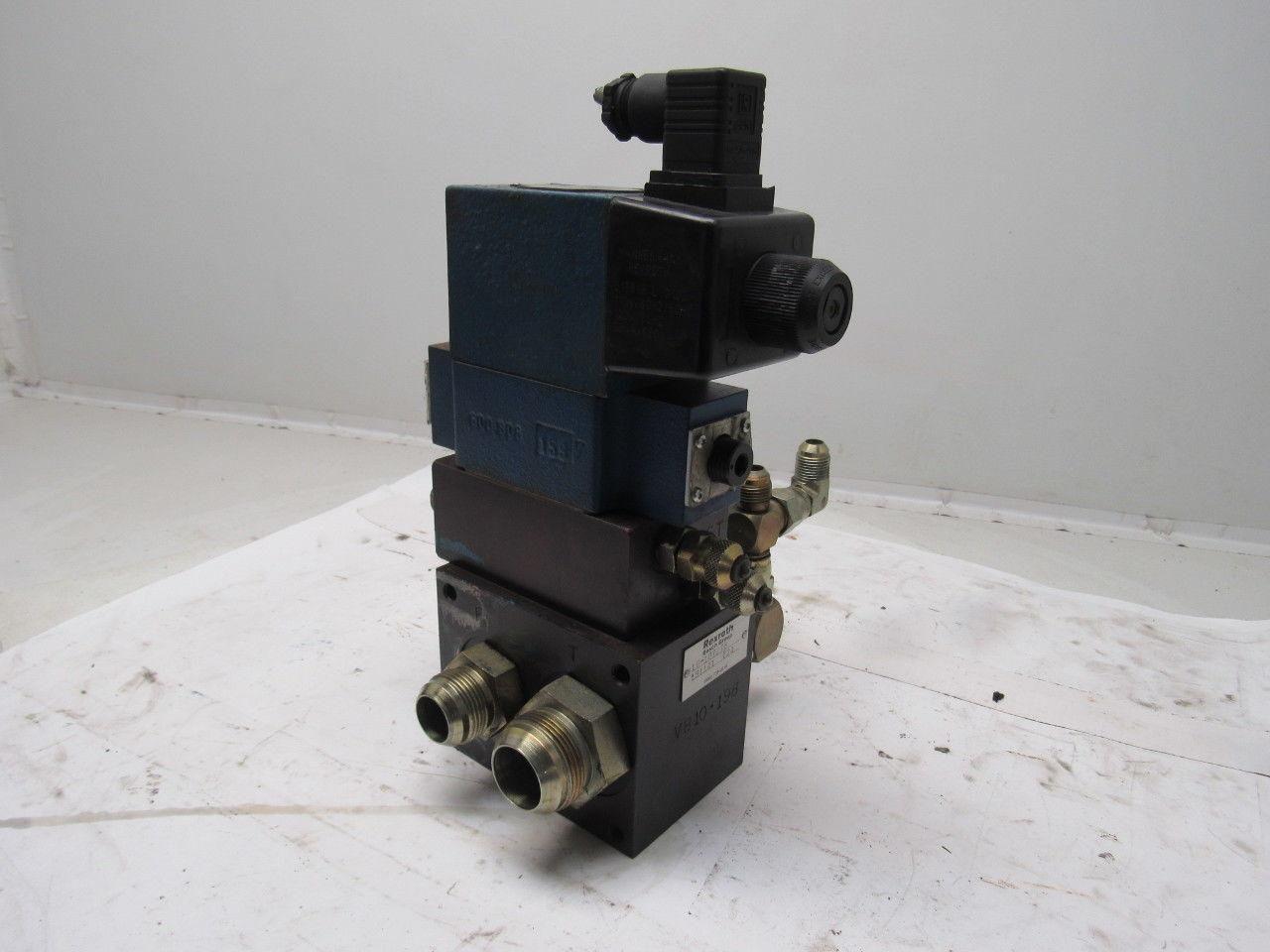 Rexroth 4WE10D33 4/2 Solenoid Operated Check W/ Manifold Assembly 110V Coil