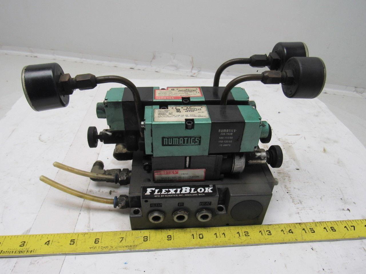 Numatics 081SS500K 5/3 Open Center regulated Valve Manifold Assembly 110V Col