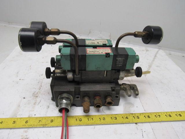 Numatics 081SS500K 5/3 Open Center regulated Valve Manifold Assembly 110V Col
