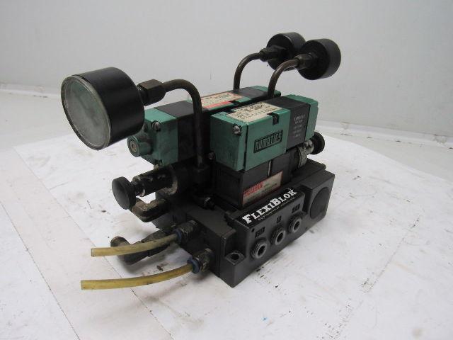 Numatics 081SS500K 5/3 Open Center regulated Valve Manifold Assembly 110V Col