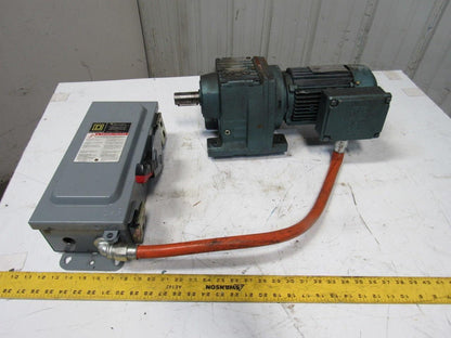 Sew Eurodrive  R57DT80K4 80:1 .75Hp 230/460YV 30mm Shaft 2240# Inline Gear Motor