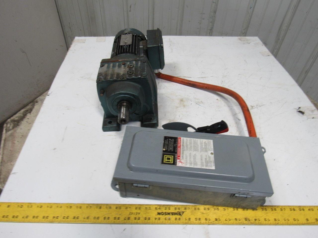 Sew Eurodrive  R57DT80K4 80:1 .75Hp 230/460YV 30mm Shaft 2240# Inline Gear Motor