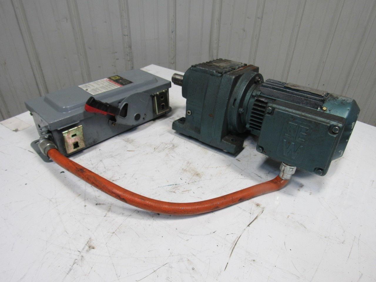 Sew Eurodrive  R57DT80K4 80:1 .75Hp 230/460YV 30mm Shaft 2240# Inline Gear Motor
