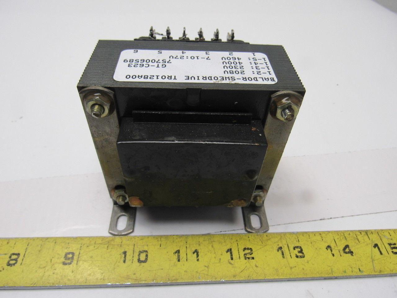Baldor-Sweodrive TR0128A00 208-460V Primary 27V Fused Secondary Transformer