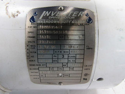 Baldor IDWNM3546T 1Hp Electric Motor Washdown 230/460V 3Ph 143TC Frame 1750 RPM