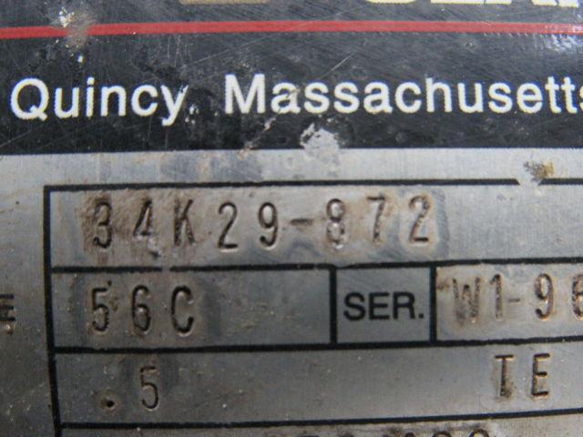 Boston Gear 34K29-872 10:1 Ratio .5Hp 208-230/460V 3Ph 1" Thru Shaft Gear Motor