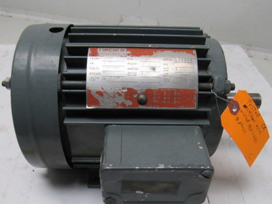 Lincoln TV. 2509 1-1/2HP Electric Motor 230/460V 3PH 143T Frame 3420 RPM