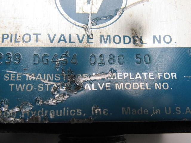 Vickers DG4S4018C50 Single Solenoid Operated Directional Valve 110V Coil