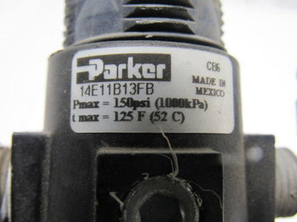 Parker 14E11B13FB Pneumatic Air Filter/Regulator 150 PSI 1/4" NPT