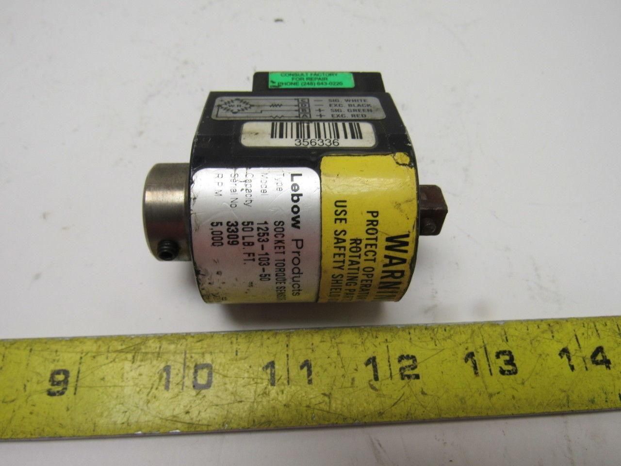 Lebow 1253-103-50 3/8" Drive Socket Torque Sensor 50 Ft lbs 5,000RPM
