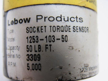 Lebow 1253-103-50 3/8" Drive Socket Torque Sensor 50 Ft lbs 5,000RPM
