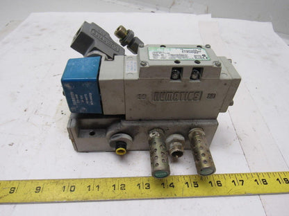Numatics 13BA43AMQ56Y61 Pneumatic Air Solenoid Valve 24VDC W/manifold Block