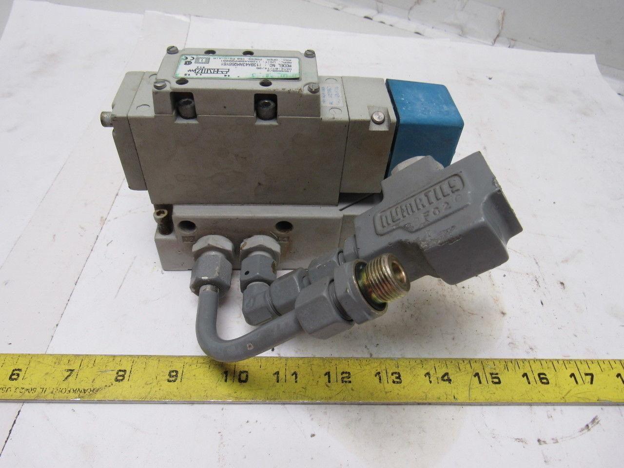 Numatics 13BA43AMQ56Y61 Pneumatic Air Solenoid Valve 24VDC W/manifold Block