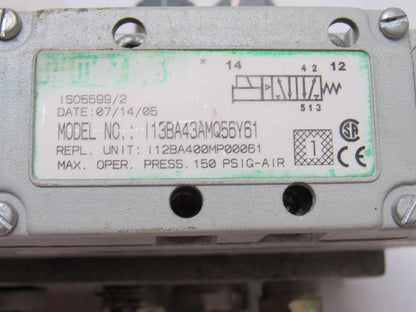 Numatics 13BA43AMQ56Y61 Pneumatic Air Solenoid Valve 24VDC W/manifold Block