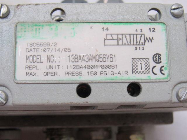 Numatics 13BA43AMQ56Y61 Pneumatic Air Solenoid Valve 24VDC W/manifold Block