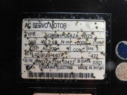 Yaskawa SGMDH-06A2A-YR25 AC Servo Motor