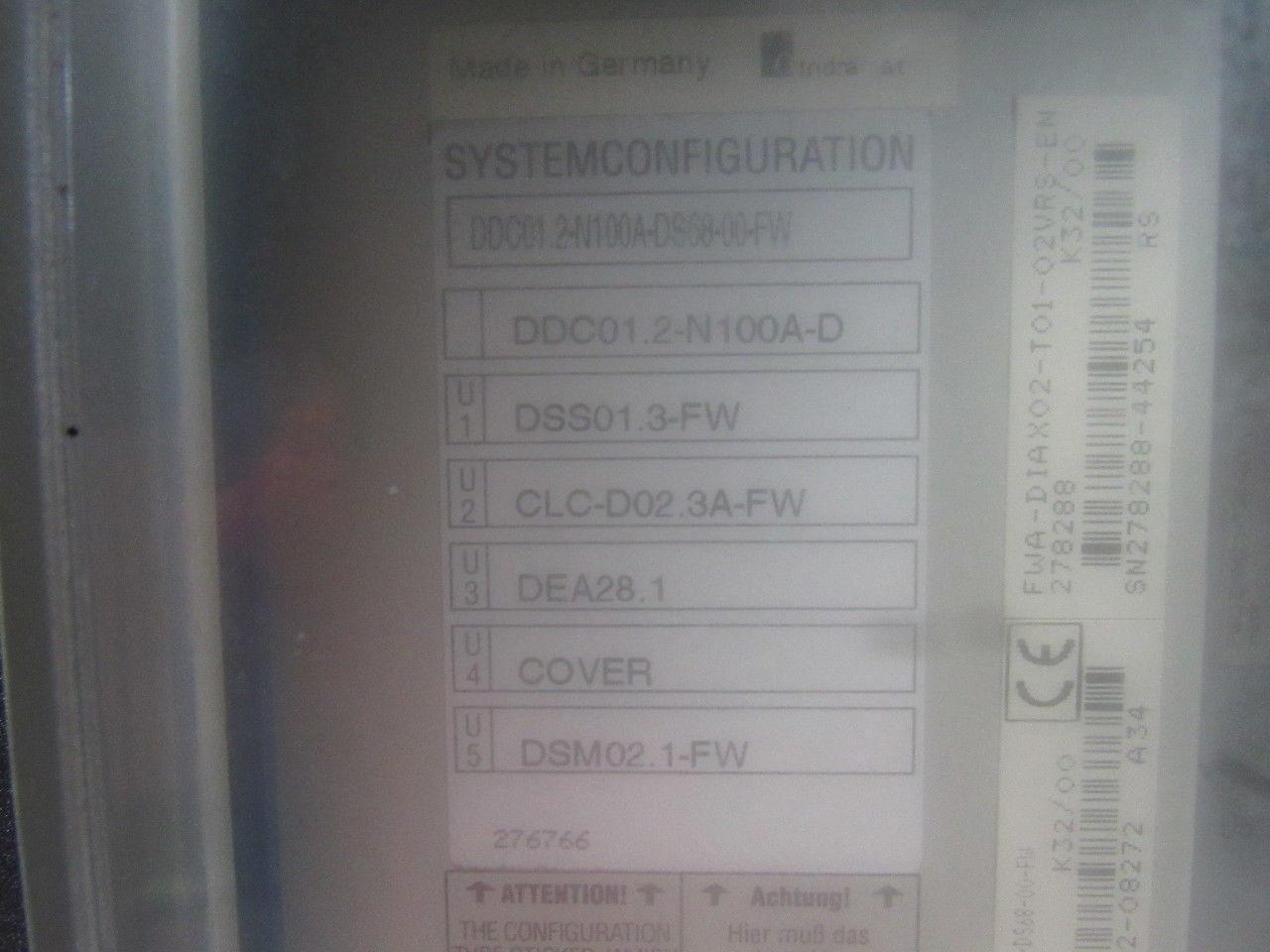 Indramat DDC01.2-N100A-DS68-00-FW Servo AC Controller W/ 4 Cards