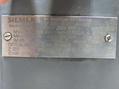 Siemens 1FT6084-8AH71-3AL0Z 261YV 4500-7100RPM 24V Brake Servo Motor