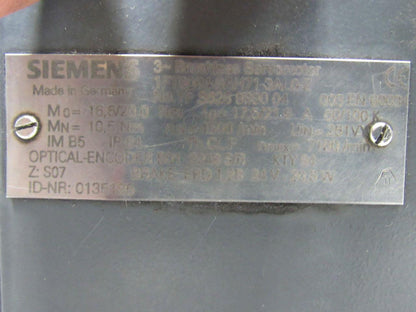 Siemens 1FT6084-8AH71-3AL0Z 261YV 4500-7100RPM 24V Brake Servo Motor