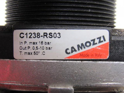 Camozzi C1238-RS03 Pneumatic Air Regulator In: Max 16 Bar, Out: 0.5-10 Bar