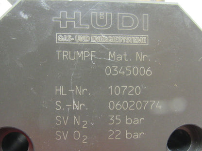 Trumpf H.Ludi 0345006 Nitrogen Oxygen Regulator Solenoid Valve