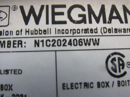 Wiegmann N1C202406WW 20x24x6" Type 1 Electrical Enclosure