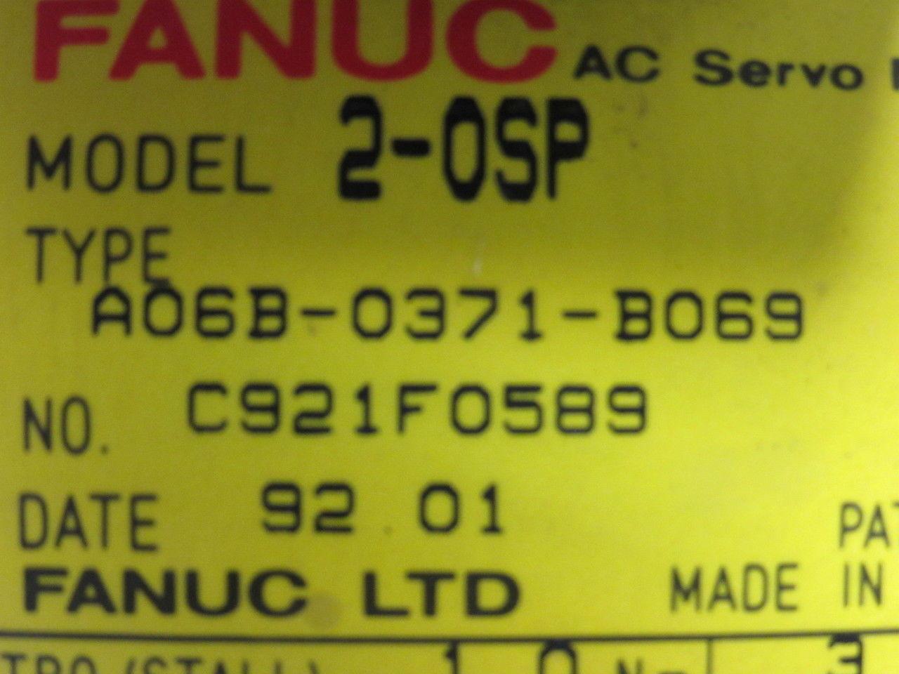 Fanuc A06B-0371-B069 2-OSP Ac Servo Motor