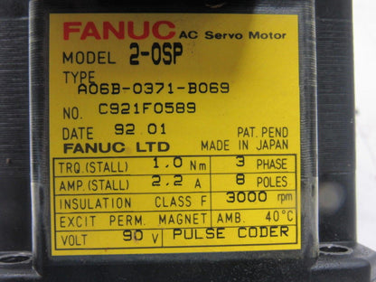 Fanuc A06B-0371-B069 2-OSP Ac Servo Motor