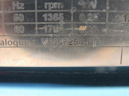 ABB MM07254-PP 0.25kW 1368/1705RPM 50/60Hz 230-400/460V 3Ph Motor