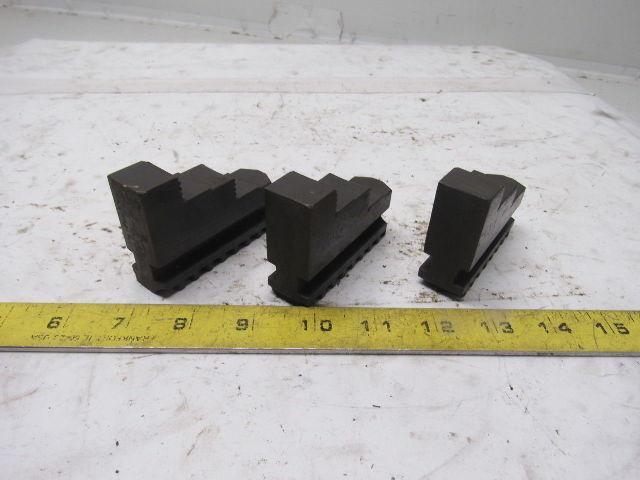 46 7 2" T x 3" Long Lathe Hard Step Jaw Set Lot Of 3