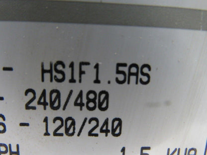 Heavy-Duty HS1F1.5AS 1.5 KVA Transformer 240/480 Sec. 120/240V Sec.1pH 60Hz
