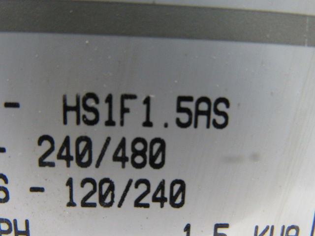 Heavy-Duty HS1F1.5AS 1.5 KVA Transformer 240/480 Sec. 120/240V Sec.1pH 60Hz