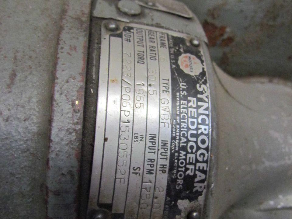 US Motors VariTrac 2Hp 230/460V 50/60Hz Manual Speed Adjust LH Output Gear Motor