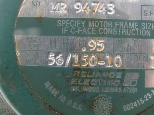 Century Dodge 56/150-10 10:1 3/4" Hp 172.5RPM Output 208-230/460V Gear Motor