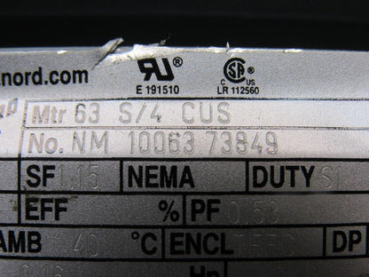 Nord 63S/4 0.16Hp 277/480V 60Hz 252RPM Output 14mm Shaft Right Hand Gear Motor