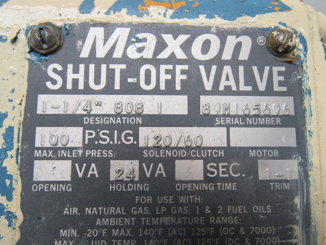 Maxon 1-1/4"-808 Gas Shut off 100PSI