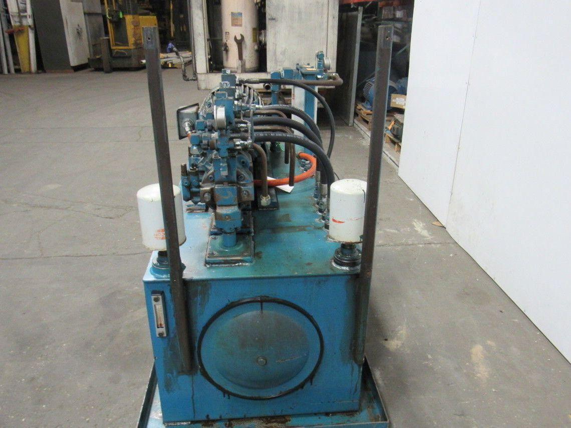 15HP 100 Gal. Hydraulic Power Unit W/Triple Stack Pumps 460V 3Ph