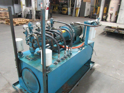 15HP 100 Gal. Hydraulic Power Unit W/Triple Stack Pumps 460V 3Ph